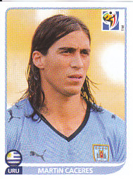Martin Caceres Uruguay samolepka Panini World Cup 2010 #74